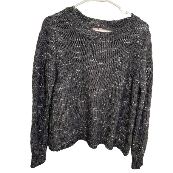 Banana Republic Crewneck Sweater Steel Gray Silver Metallic - Picture 3 of 13